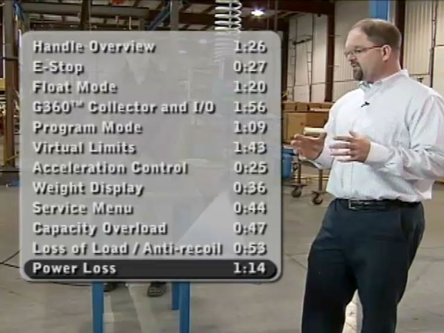 Gorbel G-Force® Power Loss Feature