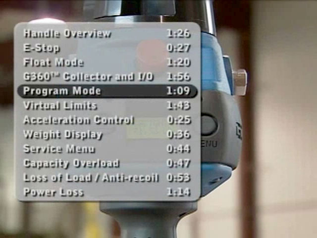 Gorbel G-Force® Program Mode Feature