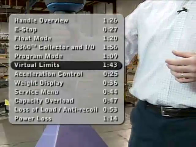 Gorbel G-Force® Virtual Limits Feature