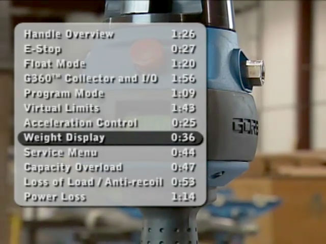 Gorbel G-Force® Weight Display Feature