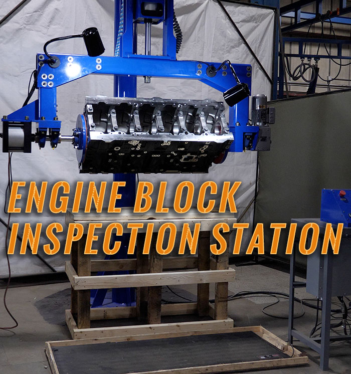 750lb Engine Block Inspection Station with Electric Rotate
