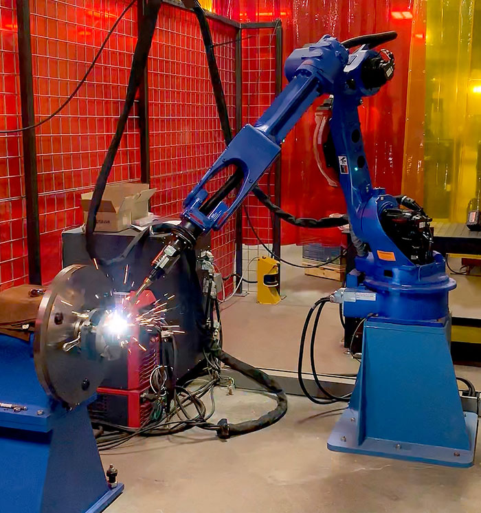 Automated Welding System with Rotary Positioner for Cylindrical Hubs