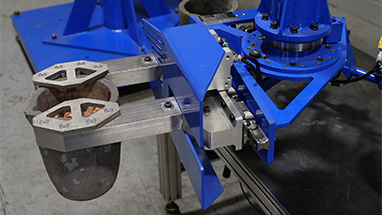 Custom End Effector for Gripping Large Crucibles of Copper