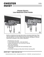 Chester Electric Low Headroom Chain Hoists Brochure