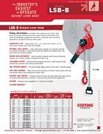 9-1/4 Lever 2000 lbs Capacity Coffing LSB-B Stamped Steel Ratchet Lever Hoist 5 Lift Height