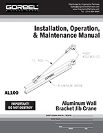 Gorbel Aluminum Jib Crane AL100 Manual