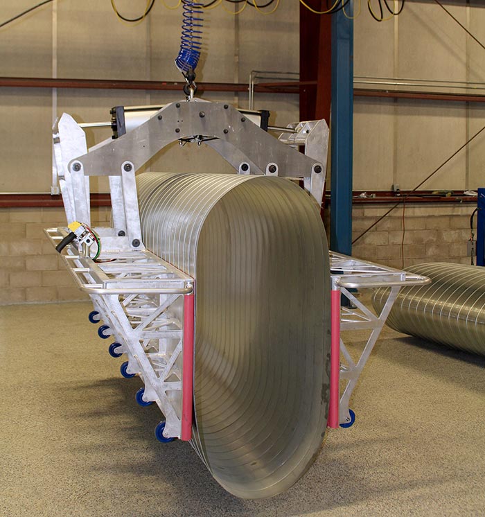 Large Pneumatic Gripper for Lifting 200 lb. Air Ducts