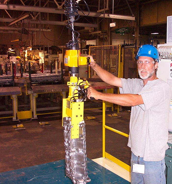 Pneumatic Lift Assist for Engine Block Casting