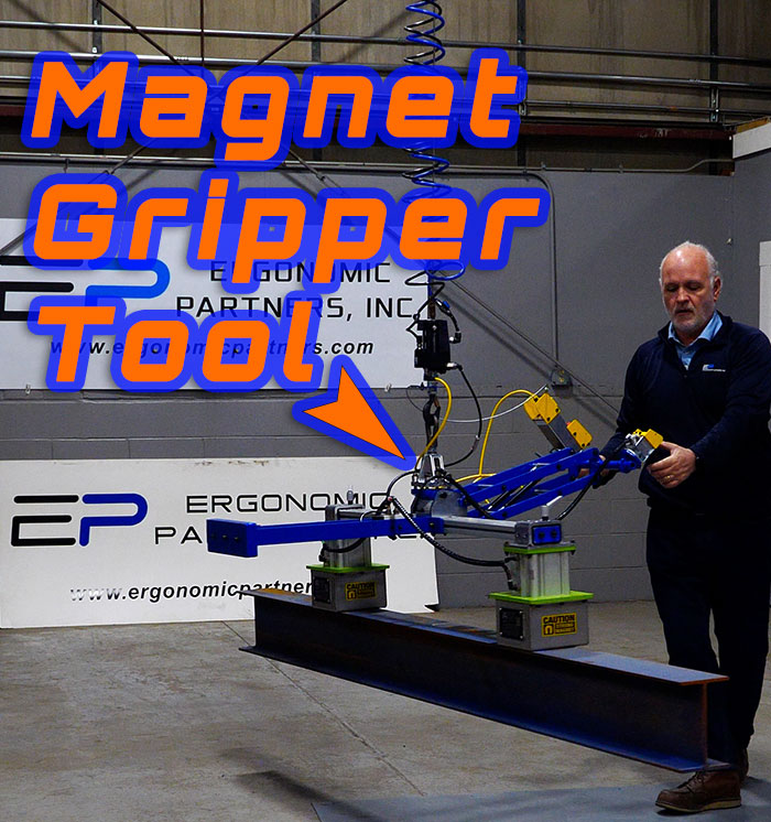 Magnet Gripper Tool for Lifting Steel I-Beams and Sheet Metal