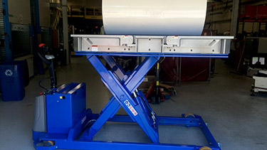 Mobile Roll Lifter in Up Position