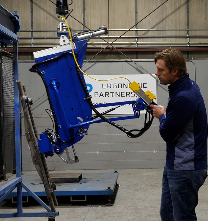 Pneumatic Grip with Pitch and Rotate for Paint Line Loading