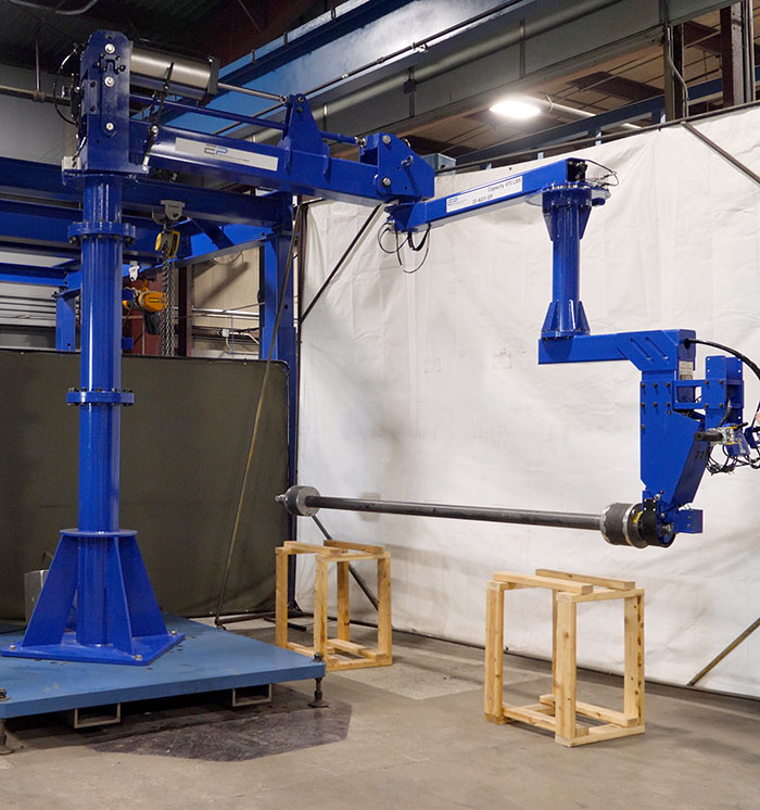 Rigid Manipulator Arm with Grip Tool for Paper Mill Shafts