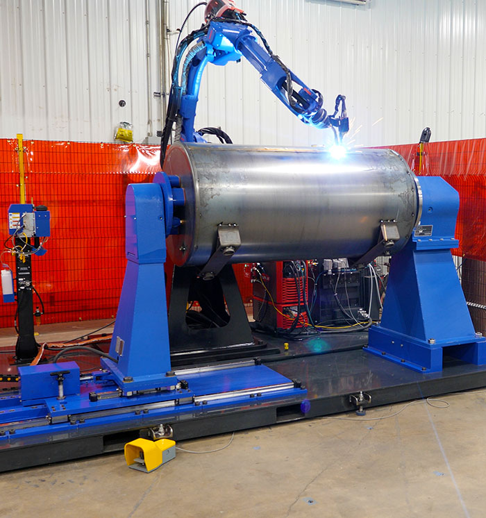 Robot Tank Welder with Adjustable Headstock and Tailstock