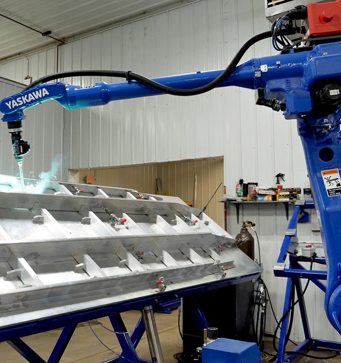 Robot Weld Cell Tacking the Part