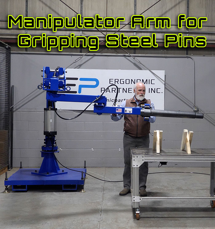 Triple Articulated Manipulator Arm for Gripping Steel Pins