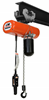 CM LodeStar Electric Chain Hoist with Push Trolley and Chain Container