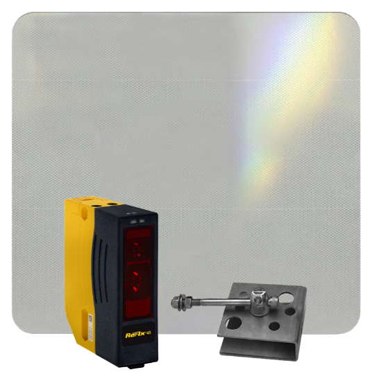 ReFlx 45 Crane Anti-Collision System, One Event, Hinged Bracket with DIN Rail Mounted Reflector