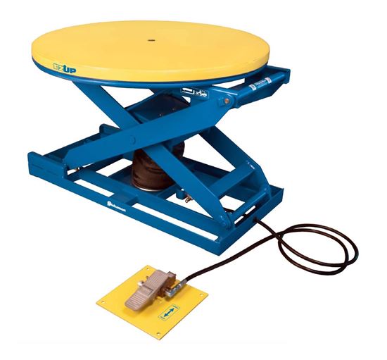 Bishamon EZ Up EZU-15-R Pneumatic Lift Table with Round Rotating Platform and Foot Operated Control