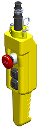 Conductix 3-Button 80 Series Pistol Grip Pendant, with E-Stop